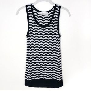 Loft tank black white stripe lightweight